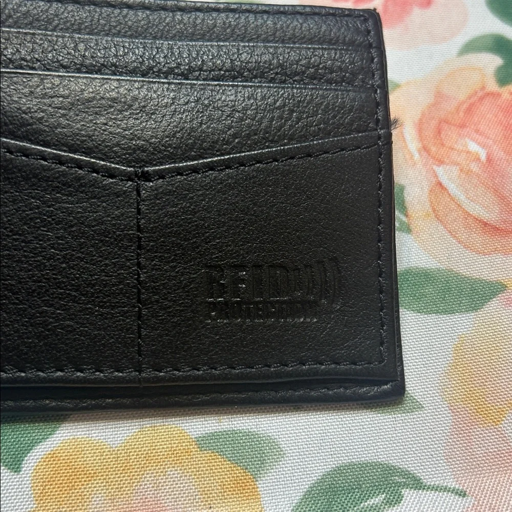 Mens RFID Black Leather Card Holder Bifold Wallet